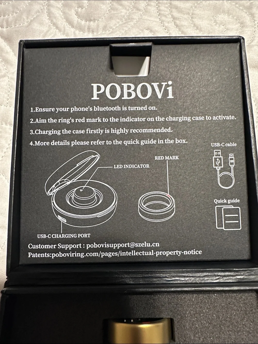 Smart Ring Black Jewelry Box for Men